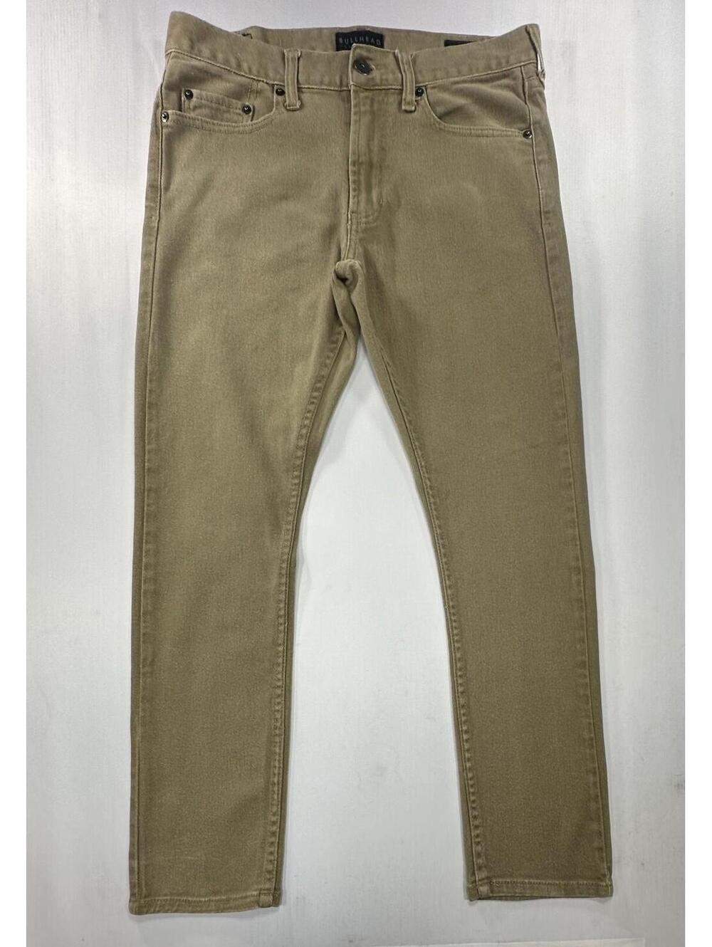 Bullhead Skinny Straight Cotton Denim Jeans Brown Mens 32/30